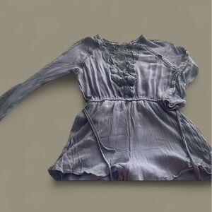 En Creme Soft Blue Lace Detail ROMPER